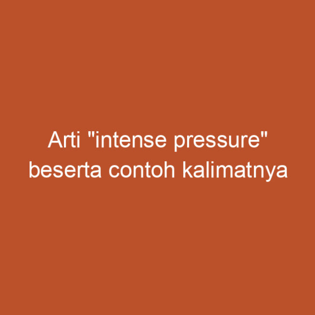 Intense artinya 2025